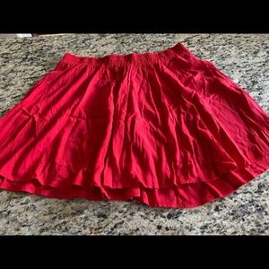 Red tennis skirt